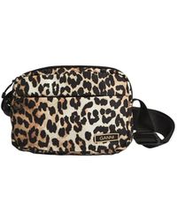 Ganni - Women's Small Leopard Recycled Festival Crossbody Bag - Lyst