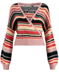 RIXO London - Cari And Alpaca Blend V-Neck Jumper, Wool - Lyst