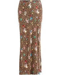 Never Fully Dressed - Leopard Dusk Dorris Maxi Skirt, Viscose - Lyst