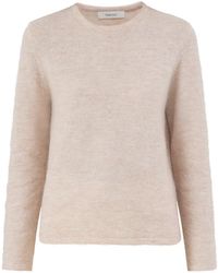 SELECTED - Lulu Crew Neck Jumper Cream - Lyst