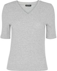 Whistles - Women's V Neck Ribbed T-shirt - Lyst