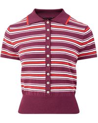 Nobody's Child - Waisted Polo Knit Top, Viscose - Lyst