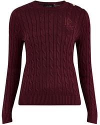 Ralph Lauren - Cotton-Blend Cable Knit Jumper - Lyst