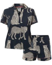 Chelsea Peers - Leopard Button Up Short Pyjama Set - Lyst