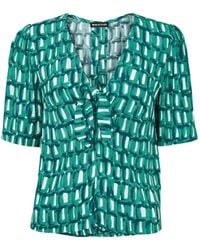 Whistles - Women's Linked Smudge Tie Front Top - Lyst