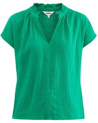 roandzo - Frill Neck Cheesecloth Top - Lyst