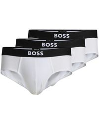 BOSS - Three-Pack Of Stretch- Briefs With Logo - Lyst
