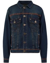 TRUE RELIGION - Super Flatlock Trucker Jacket - Lyst