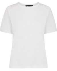 Whistles - Broderie Sleeve Detail Tee - Lyst