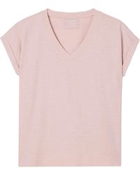 Whistles - Willa V-Neck Cap Sleeve Tee - Lyst