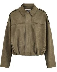 ONLY - Faux Suede Bomber Jacket - Lyst