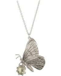 Alex Monroe - Women's Green Amethsyt Butterfly Necklace - Lyst