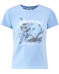 Ganni - Future Jersey Baby Fit Mermaid Graphic T-Shirt - Lyst