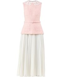 Self-Portrait - Boucle Lace Collar Midi Dress - Lyst
