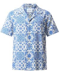 Les Deux - Men's Tile Cotton Short Sleeved Shirt - Lyst