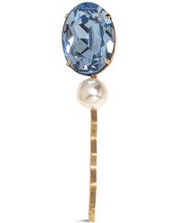 Jennifer Behr - Women's Tula Oval Crystal And Pearl Bobby Pin - Lyst
