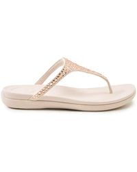Fitflop - Solay Mixed-Crystal Toe-Post Sandals - Lyst