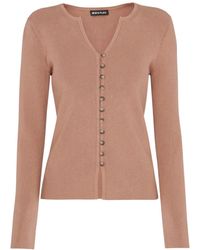 Whistles - Women's Ribbed Button Through Cardigan - Lyst