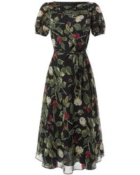 Ralph Lauren - Women's Floral Georgette Puff-sleeve Dress - Lyst