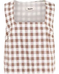 roandzo - Gingham Square Neck Shell Top - Lyst