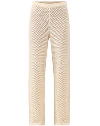 Pretty Lavish - Imani Pointelle Knit Trousers Cream - Lyst