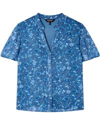 Whistles - Ditsy Floral V-Neck Blouse - Lyst