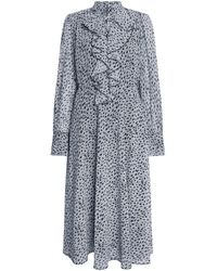 James Lakeland - Printed Front Ruffle Midi Dress, Chiffon/Polyester - Lyst