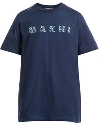Marni - Men's Deep Bio Cotton T-shirt With Patterned Print - Lyst