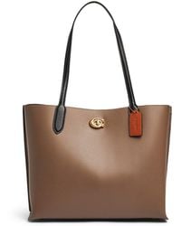 COACH - Women's Willow Tote In Colorblock With Signature Canvas Interior - Lyst