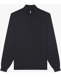 Reiss - Blackhall Merino Wool Zip Neck Jumper - Lyst