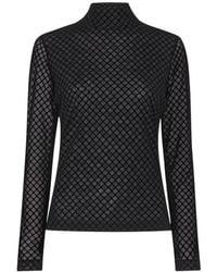 Whistles - Women's Checked Flocked Mesh Top - Lyst
