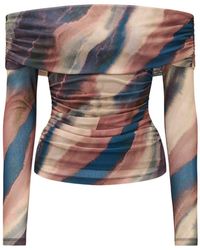 Forever New - Kaia Ruched Mesh Bardot Top - Lyst