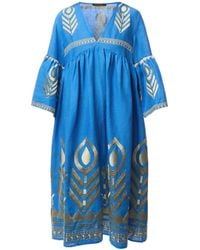 Kori - Linen Feather Midi Dress - Lyst