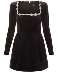 Nadine Merabi - Women's Kimberly Velvet And Crystal Dress - Lyst