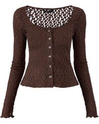 Nobody's Child - All Over Lace Scoop Neck Cardigan - Lyst