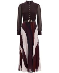 Forever New Lelani Petite Pleat Hem Midi Dress in Natural | Lyst UK