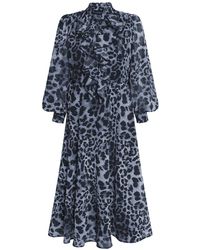James Lakeland - Leopard Print Midi Ruffle Dress - Lyst