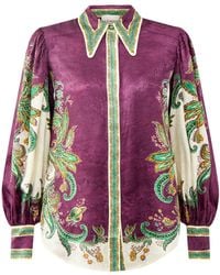 ALÉMAIS - Ruthie Silk Blend Shirt, Viscose/Silk - Lyst