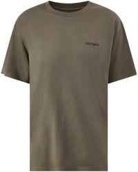 Carhartt - Script Embroidery T-Shirt Cypress - Lyst