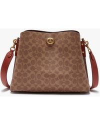 COACH - Women's Willow Shoulder Bag In Signature Canvas Rust - Lyst