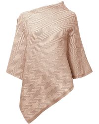 James Lakeland - Chevron Button Poncho Pale - Lyst