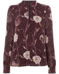 Whistles - Floral Dobby Blouse Multi, Wood/Metal - Lyst