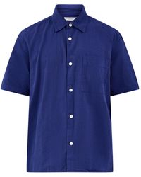 SELECTED - Slhrlxstuart Seersucker Short Sleeve Shirt - Lyst