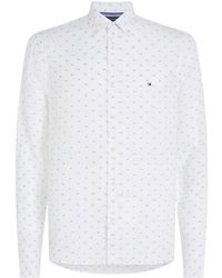 Tommy Hilfiger - Linen Flag Embroidery Slim Fit Shi - Lyst