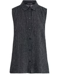 Eileen Fisher - Classic Collar Sleeveless Shirt - Lyst