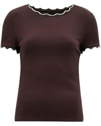 Forever New - Rebecca Scallop Trim T-Shirt - Lyst