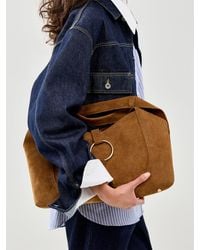 Marlon - Sandrina Suede Ring Shoulder Bag Tan - Lyst