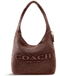 COACH - Brooklyn 39 Refined Weave Straw Shoulder Bag Maple - Lyst