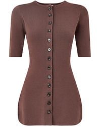 Pretty Lavish - Lilah Longline Knit Short Sleeve Cardigan - Lyst