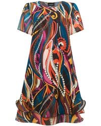 James Lakeland - Abstract Print Wave Hem Dress - Lyst
